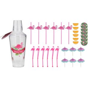 Excellent Houseware (Flamingo) Cocktail Shaker Set Drink Mixer Maker Kit 31PC Umbrella Stirer Party Excellent Houseware (Flamingo) Cocktail Shaker Set Drink Mixer Maker Kit 31PC Umbrella Stirer Party