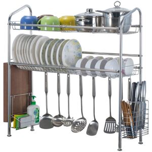 Unbranded 1/2 Layer Tier Stainless Steel Dish Drainer Cutlery Holder Rack Drip Tray Kitche Unbranded 1/2 Layer Tier Stainless Steel Dish Drainer Cutlery Holder Rack Drip Tray Kitche