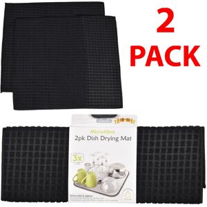 True Face Microfiber Dish Drying Mat 2PK Black Super Absorbent Kitchen Sink Pad True Face Microfiber Dish Drying Mat 2PK Black Super Absorbent Kitchen Sink Pad