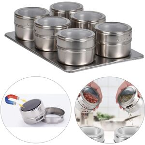 True Face Magnetic Spice Rack 6Pcs Set Steel Jars Clear Lid Herbs Storage Pot True Face Magnetic Spice Rack 6Pcs Set Steel Jars Clear Lid Herbs Storage Pot