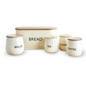 Tower T826212CHA 5 Piece Storage Set with Bread Bin, Biscuit Tin and 3 Storage C Tower T826212CHA 5 Piece Storage Set with Bread Bin, Biscuit Tin and 3 Storage C