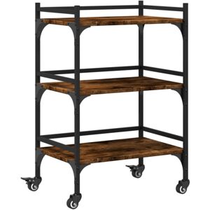 vidaXL Kitchen Trolley Smoked Oak - 50x35x75.5 cm - Engineered Wood vidaXL Kitchen Trolley Smoked Oak - 50x35x75.5 cm - Engineered Wood