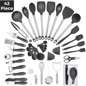 Daniel James 42 Piece Kitchen Utensils Set Stainless Steel Cooking Tools Baking Spoon Spatula Daniel James 42 Piece Kitchen Utensils Set Stainless Steel Cooking Tools Baking Spoon Spatula