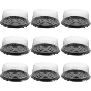 Unbranded Set of 10 Reusable Black Plastic Round Cake Boxes with Lids - Lightweight Bakery Unbranded Set of 10 Reusable Black Plastic Round Cake Boxes with Lids - Lightweight Bakery