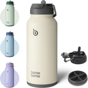 Unbranded (Gray) Insulated Water Bottle 950 ml (32 oz) Stainless Steel Sports Bottle with Unbranded (Gray) Insulated Water Bottle 950 ml (32 oz) Stainless Steel Sports Bottle with