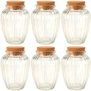 URBN Living (280ml Ribbed, 6) 6/12 Glass Food Storage Jars Containers Cork Lids URBN Living (280ml Ribbed, 6) 6/12 Glass Food Storage Jars Containers Cork Lids