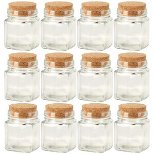 URBN Living (50ml Square, 12) 6/12 Glass Food Storage Jars Containers Cork Lids URBN Living (50ml Square, 12) 6/12 Glass Food Storage Jars Containers Cork Lids