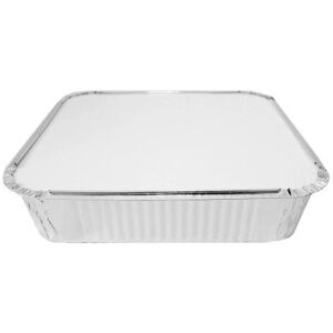 Jenpak 100 x LARGE ALUMINIUM FOIL FOOD CONTAINERS TRAYS 9 x 9" x 2" with 100 Lids Jenpa Jenpak 100 x LARGE ALUMINIUM FOIL FOOD CONTAINERS TRAYS 9 x 9" x 2" with 100 Lids Jenpa