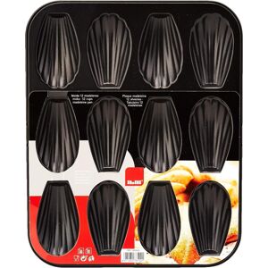 Ibili Madelaine Pan Moka 12-Cup Rolled Steel Plate, Black - 25.9x20.9x1.4 cm, Mo Ibili Madelaine Pan Moka 12-Cup Rolled Steel Plate, Black - 25.9x20.9x1.4 cm, Mo