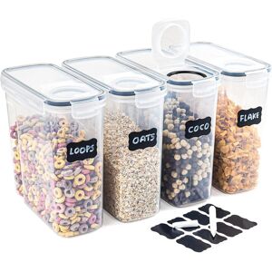 Unbranded 4x Containers Airtight Food Storage Kitchen Cereal Tub Lid Boxes Set Unbranded 4x Containers Airtight Food Storage Kitchen Cereal Tub Lid Boxes Set 