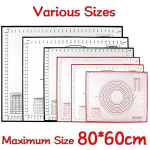 Unbranded (Red, 50x40cm) Oversize 80/70/60cm Silicone Baking Mat Rolling Kneading Pad Past Unbranded (Red, 50x40cm) Oversize 80/70/60cm Silicone Baking Mat Rolling Kneading Pad Past