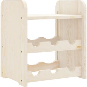 vidaXL Wine Rack - 6 Bottle Solid Pine Wood Brown - Wine Storage vidaXL Wine Rack - 6 Bottle Solid Pine Wood Brown - Wine Storage