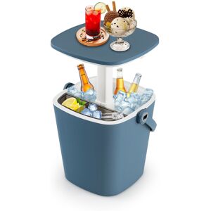 Costway Portable Cooler Side Table with Handle Lift Top Lid & Bottle Opener Costway Portable Cooler Side Table with Handle Lift Top Lid & Bottle Opener