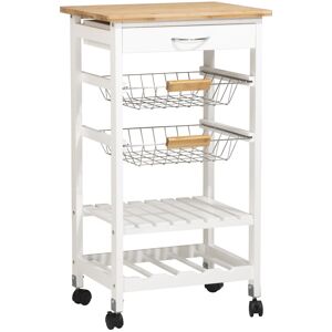 Spot On Dealz 5-Tier Kitchen Trolley: Mobile Rolling Island with Drawer, 2 Baske Spot On Dealz 5-Tier Kitchen Trolley: Mobile Rolling Island with Drawer, 2 Baske