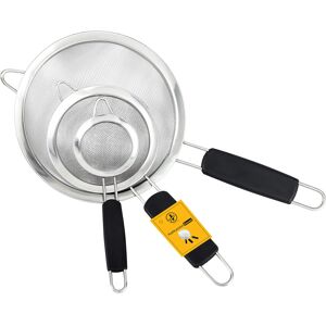 Jojeys Pack of 3 Black Sieves and Strainers Set - Metal Sieve Stainless Steel, Fine Mes Jojeys Pack of 3 Black Sieves and Strainers Set - Metal Sieve Stainless Steel, Fine Mes