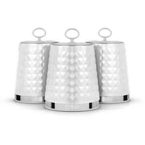 Tower 3-Piece Stainless Steel White Canister T826207WHT Tower 3-Piece Stainless Steel White Canister T826207WHT