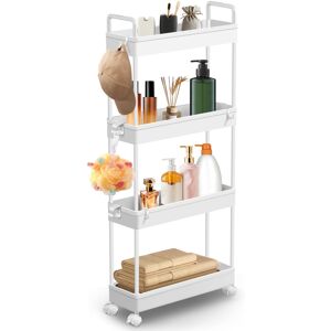 YouseaHome Slim Storage Trolley, 4 Tier Rolling Cart Storage Organizer, Storage Trolley on YouseaHome Slim Storage Trolley, 4 Tier Rolling Cart Storage Organizer, Storage Trolley on