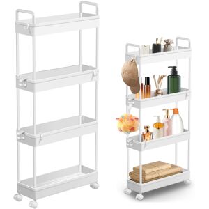 YouseaHome 4 Tier Slim Bathroom Rolling Storage Trolley Organiser with Wheels, Narrow Craft YouseaHome 4 Tier Slim Bathroom Rolling Storage Trolley Organiser with Wheels, Narrow Craft