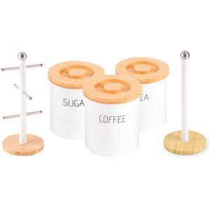 ROYALFORD 5-Piece Kitchen Countertop Storage Set White ROYALFORD 5-Piece Kitchen Countertop Storage Set White