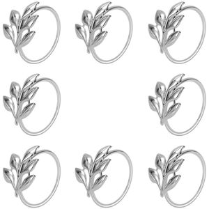 Tlily 8PCS Leaf Napkin Rings Metal Silver Napkin Holder Table Napkin Rings for Dinning Tlily 8PCS Leaf Napkin Rings Metal Silver Napkin Holder Table Napkin Rings for Dinning