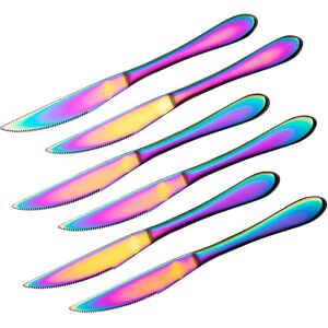 Unbranded Ultra-sharp Serrated Solid Handle Steak Knives, 6-piece Colorful Steak Knife Set Unbranded Ultra-sharp Serrated Solid Handle Steak Knives, 6-piece Colorful Steak Knife Set