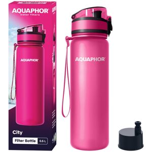 AQUAPHOR City Bottle 500ml Pink Travel Water Bottle with Activated Carbon Filte AQUAPHOR City Bottle 500ml Pink Travel Water Bottle with Activated Carbon Filte