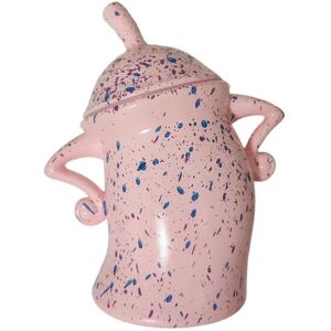 Unbranded (Pink) Canister With Attitude, Large Ceramics Jar With Lid, Cute Creative Food S Unbranded (Pink) Canister With Attitude, Large Ceramics Jar With Lid, Cute Creative Food S