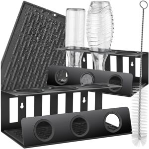 Tectake Bottle Holder Rack with Drip Tray 3 Water Bottles Soda Drink Stand Lid Storage Tectake Bottle Holder Rack with Drip Tray 3 Water Bottles Soda Drink Stand Lid Storage