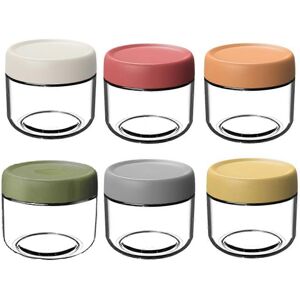 Unbranded Glass Mason jars for overnight oats with coloured lids, stackable containers for Unbranded Glass Mason jars for overnight oats with coloured lids, stackable containers for