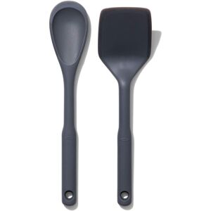 OXO Good Grips 2-Piece Silicone Utensil Set Gray One size OXO Good Grips 2-Piece Silicone Utensil Set Gray One size
