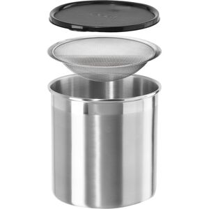 Oggi Stainless Steel Jumbo Grease Container with Removable Strainer and Snug Lid Oggi Stainless Steel Jumbo Grease Container with Removable Strainer and Snug Lid