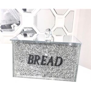 Touch of Venetian Silver Crushed Diamond Crystal Mirrored Bread Bin Container Kitchen Touch of Venetian Silver Crushed Diamond Crystal Mirrored Bread Bin Container Kitchen