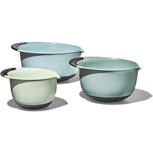 OXO Good Grips 3-Piece Plastic Mixing Bowl Set - Cadet Blue Tower Gray Jade S OXO Good Grips 3-Piece Plastic Mixing Bowl Set - Cadet Blue Tower Gray Jade S