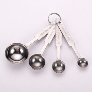 Unbranded (FourPiece Natural) Stainless Steel Premium Measuring Spoon Set For Home Baking Unbranded (FourPiece Natural) Stainless Steel Premium Measuring Spoon Set For Home Baking