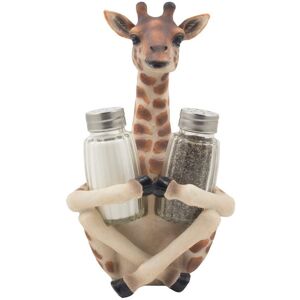 DWK Giraffe Salt & Pepper Shaker Holder - 3-Piece Set, Hand-Painted Resin, FBA_H DWK Giraffe Salt & Pepper Shaker Holder - 3-Piece Set, Hand-Painted Resin, FBA_H