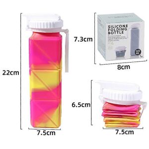 Unbranded (Pink Yellow) Collapsible Water Bottles Leakproof Lid,Food-Grade BPA-Free Silico Unbranded (Pink Yellow) Collapsible Water Bottles Leakproof Lid,Food-Grade BPA-Free Silico