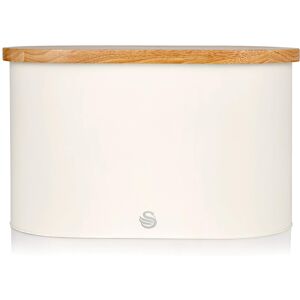 Swan SWKA17512WHTN Nordic Scandi Bread Bin with Bamboo Cutting Board Lid, Cotton Swan SWKA17512WHTN Nordic Scandi Bread Bin with Bamboo Cutting Board Lid, Cotton