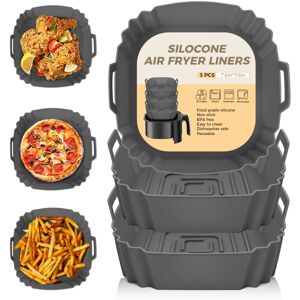 YOGINGO 3Pcs Silicone Air Fryer Liners 3-7L, Reusable Air Fryer Accessories Food Grade S YOGINGO 3Pcs Silicone Air Fryer Liners 3-7L, Reusable Air Fryer Accessories Food Grade S