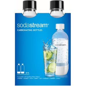 SodaStream Classic Dishwasher Safe 1L Carbonating Bottle Pack of 2 (Black) SodaStream Classic Dishwasher Safe 1L Carbonating Bottle Pack of 2 (Black)