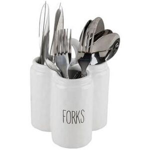 Apollo Dimples Cutlery Holder Set of 3 Ceramic with a Handle White Kitchen Organizer Apollo Dimples Cutlery Holder Set of 3 Ceramic with a Handle White Kitchen Organizer