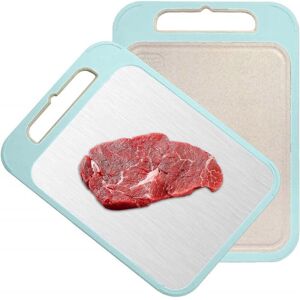 Unbranded Double Sided Cutting Board, Food Grade Stainless Steel Chopping Board, Wheat Str Unbranded Double Sided Cutting Board, Food Grade Stainless Steel Chopping Board, Wheat Str