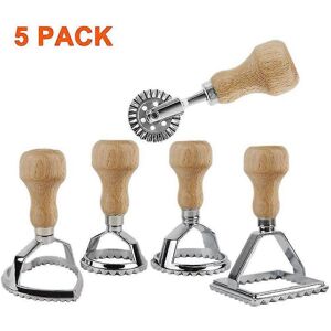 Unbranded Ravioli Stamp Maker with Roller Set,with Wooden Handle And Fluted Edge Unbranded Ravioli Stamp Maker with Roller Set,with Wooden Handle And Fluted Edge