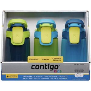 Contigo flasks Navy/Green/Blue Autoseal Sip Kids 415ml Water Bottles 3 Pack Contigo flasks Navy/Green/Blue Autoseal Sip Kids 415ml Water Bottles 3 Pack