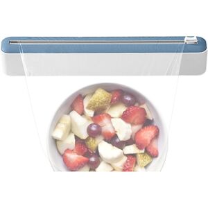 Unbranded (Blue) Food Packaging Organiser with Cutter, Wrap Dispenser with Cutter, Magneti Unbranded (Blue) Food Packaging Organiser with Cutter, Wrap Dispenser with Cutter, Magneti