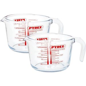 2x Pyrex Large Glass Measuring Jug 1000ml Classic Kitchen Measurement 2x Pyrex Large Glass Measuring Jug 1000ml Classic Kitchen Measurement