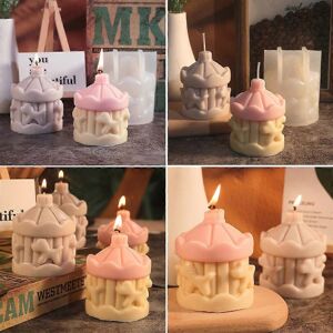 FURTALK (As show, One size) Chocolate Baking Tool 3D Carousels Silicone Mold Candle Plas FURTALK (As show, One size) Chocolate Baking Tool 3D Carousels Silicone Mold Candle Plas
