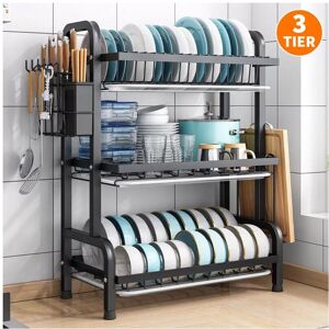 Unbranded (Default) 3 Tier Dish Drainer Rack with Drip Tray Cutlery Holder Plate Rack Kitc Unbranded (Default) 3 Tier Dish Drainer Rack with Drip Tray Cutlery Holder Plate Rack Kitc