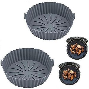 Unbranded (As show, One size) 2-piece silicone air fryer lining (gray), 7-inch reusable ai Unbranded (As show, One size) 2-piece silicone air fryer lining (gray), 7-inch reusable ai