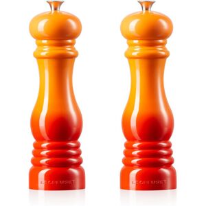 Le Creuset Salt and Pepper Mill Set 8-Inch Flame Le Creuset Salt and Pepper Mill Set 8-Inch Flame