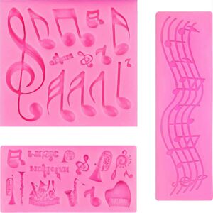 Kikidex (As show, One size) 3 Pieces Music Note Fondant Mold Music Note Lace Mat Silicon Kikidex (As show, One size) 3 Pieces Music Note Fondant Mold Music Note Lace Mat Silicon